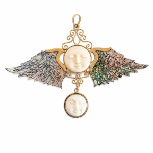 Celestial Guardian – Abalone & Mother of Pearl Wing Pendant