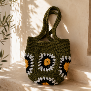 Savana – Olive Green Handcrafted Crochet Bag