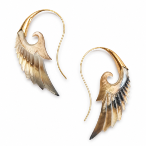 Aella – Carved Mother of Pearl Wing Earrings