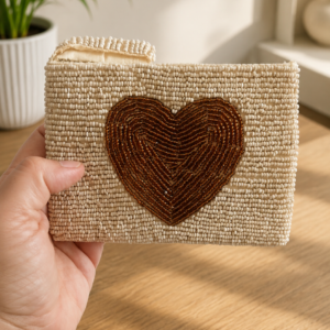 Amora – Mini Beaded Heart Pouch
