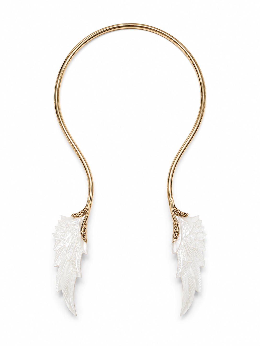 Seraphine Wings – Mother of Pearl & Brass Choker