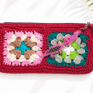 Zinnia Handmade Crochet Clutch with Beaded Lizard